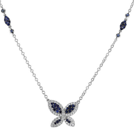 Diamond necklace with Sapphire Shocking Blue