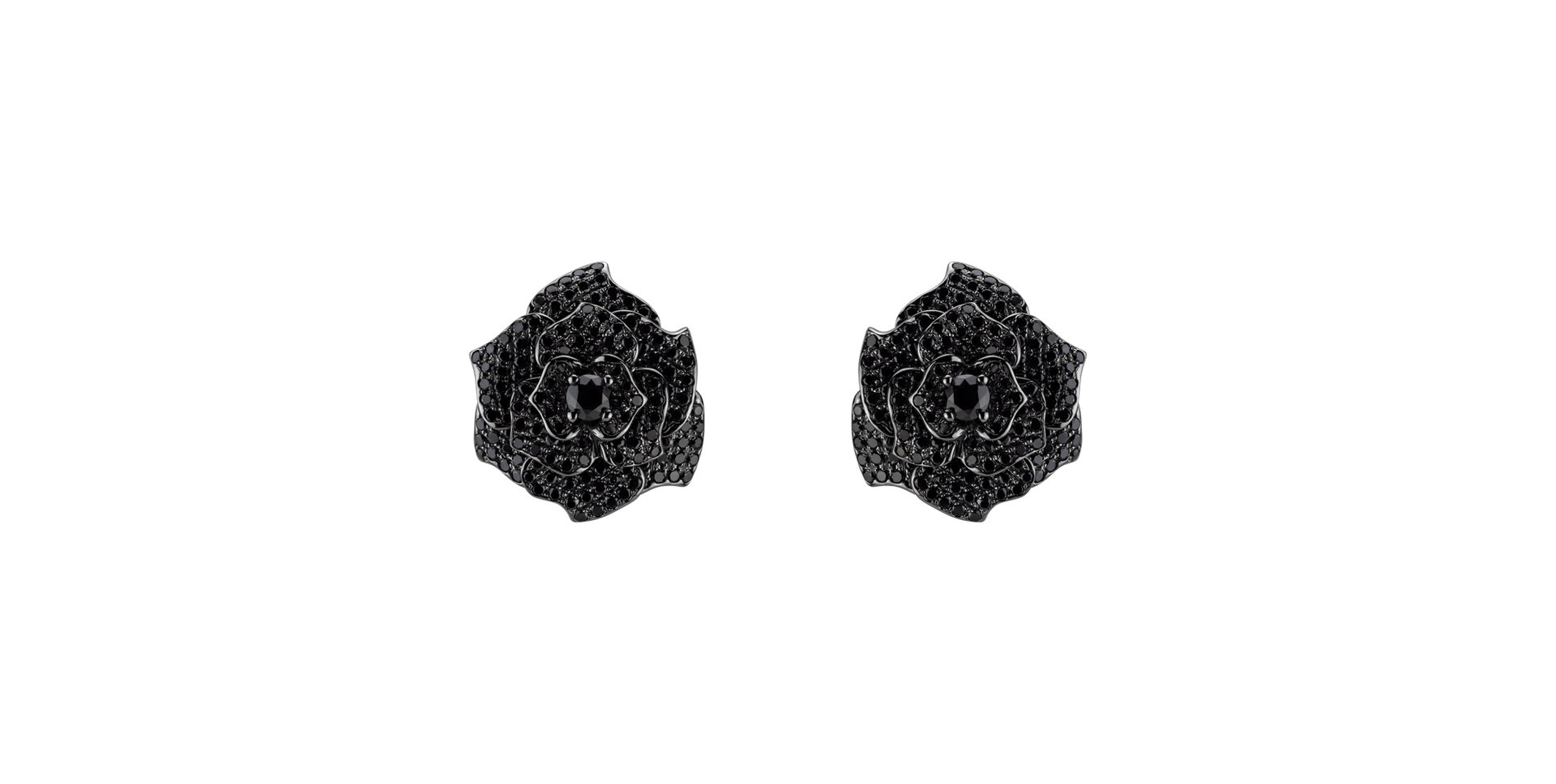 Earrings with black diamonds Black Beauty Rose