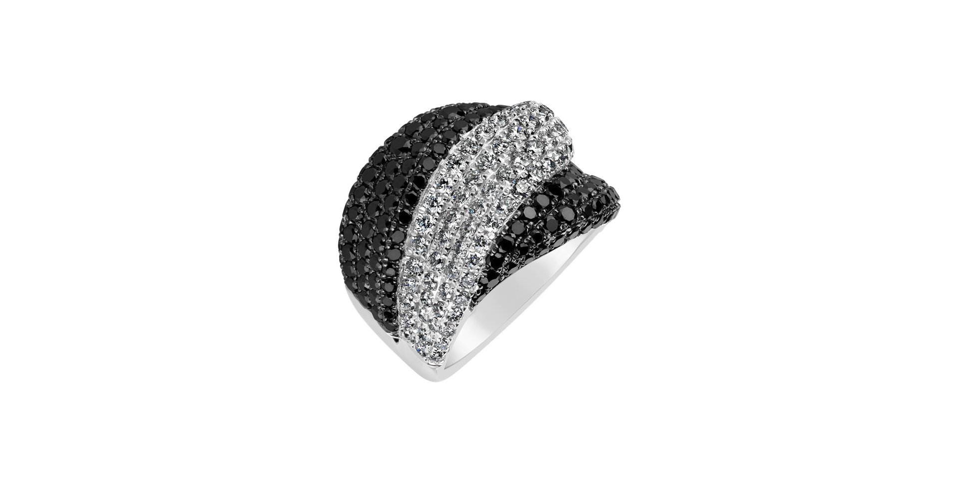 Ring with black and white diamonds Diamond Ocean