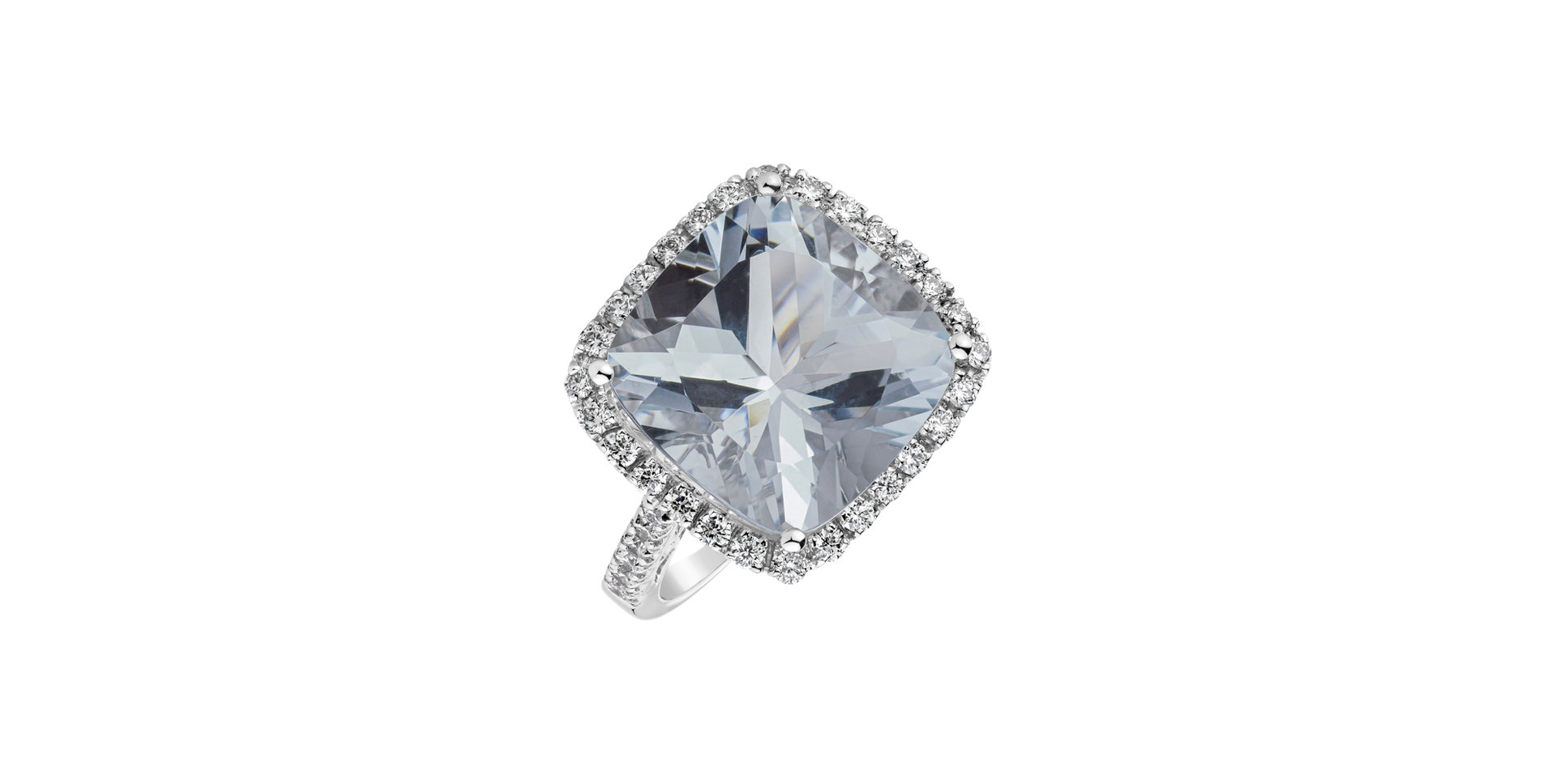 Diamond ring with Aquamarine Miraculeux