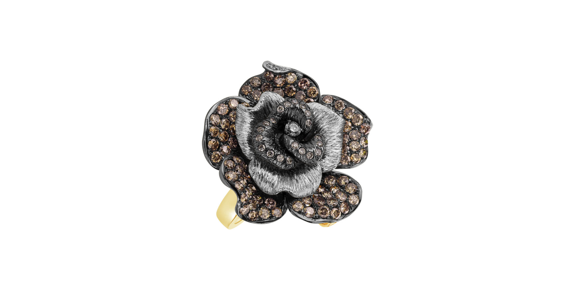 Ring with brown and white diamonds Lucinea