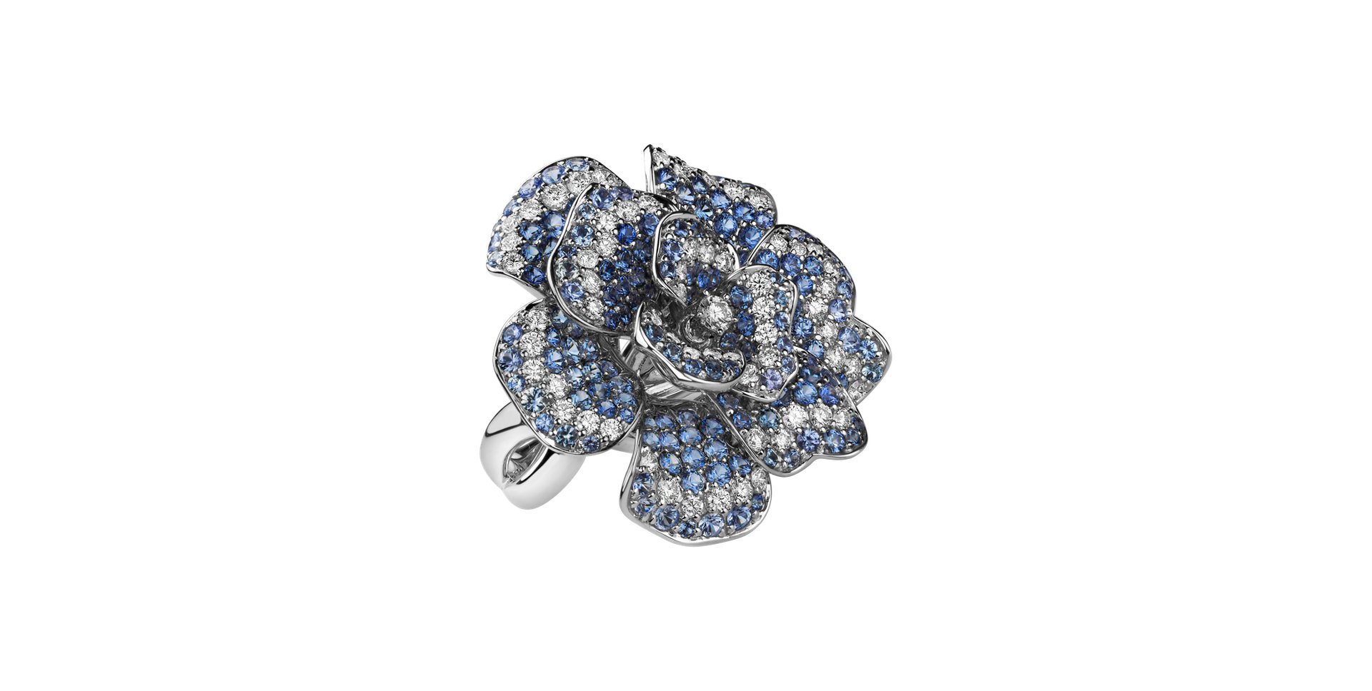 Diamond ring with Sapphire Parissienne Rose
