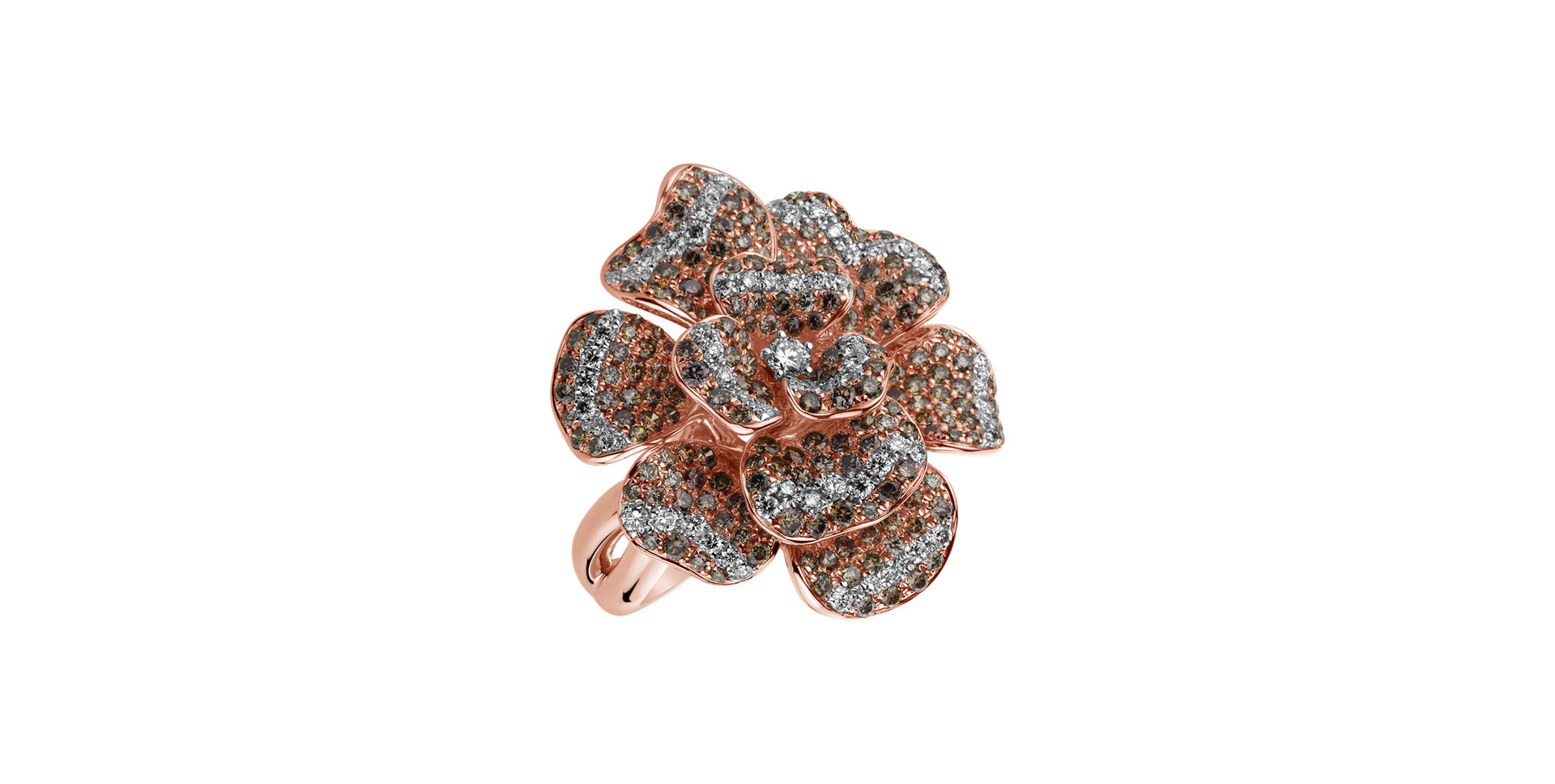 Ring with brown and white diamonds Angel Rose
