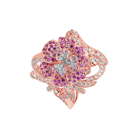 Diamond ring with Sapphire Fairy Garden