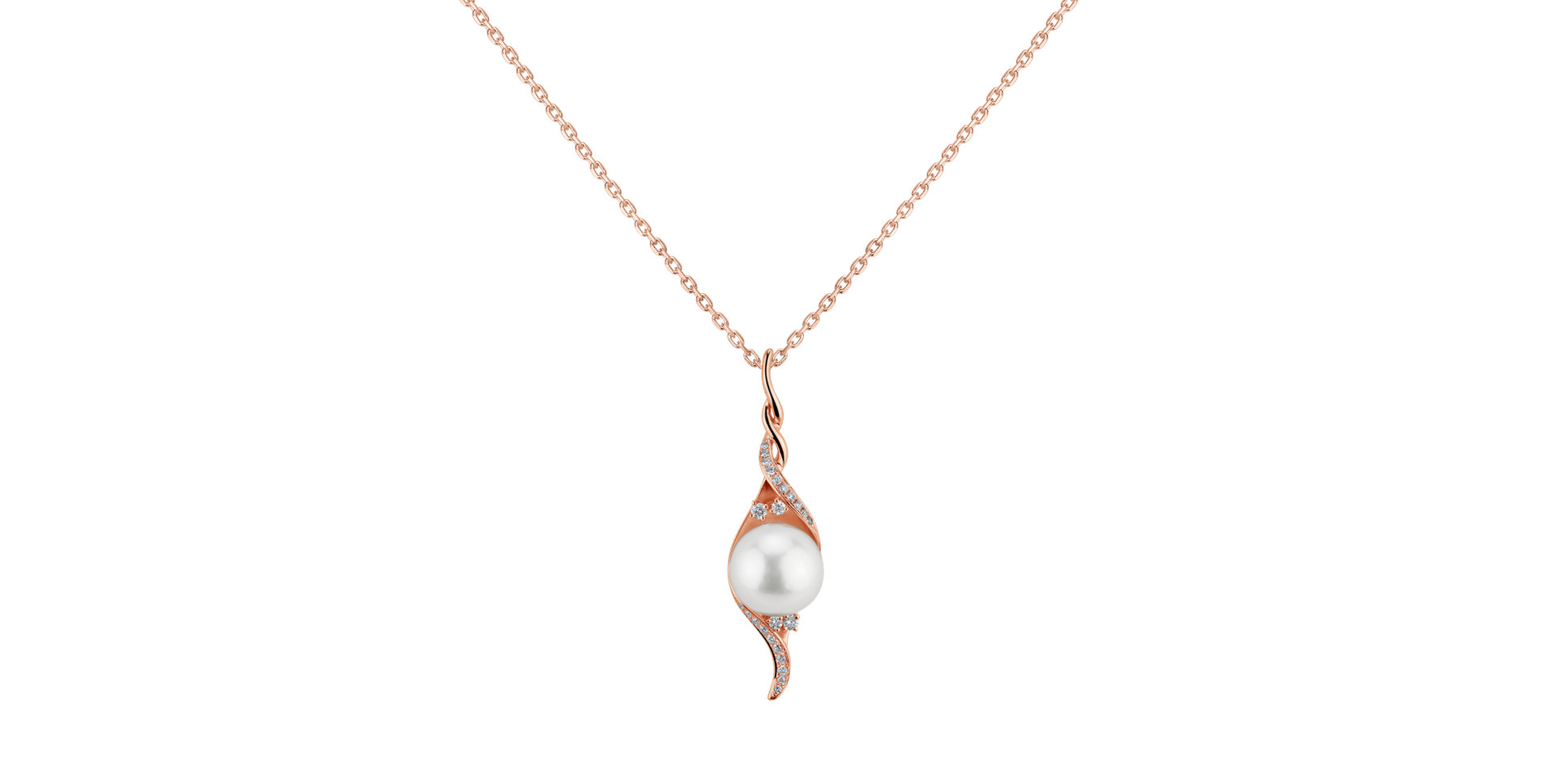 Diamond pendant with Pearl Kahliste