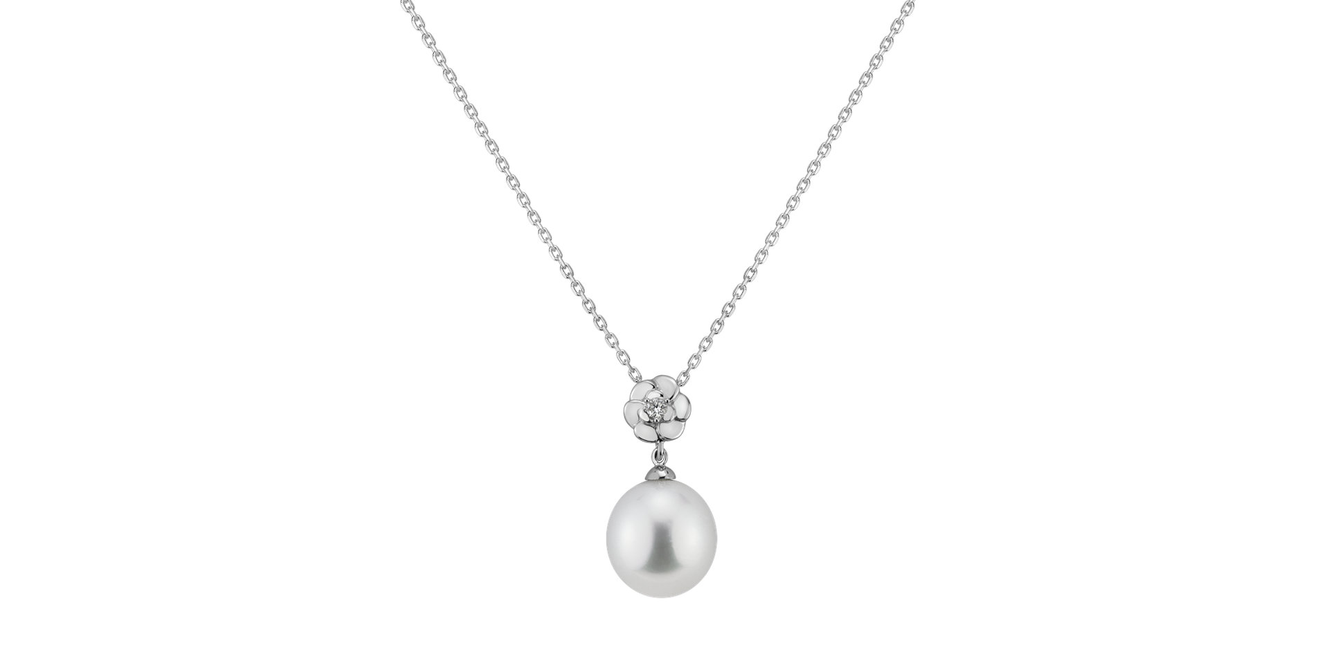 Diamond pendant with Pearl Nautical Melody