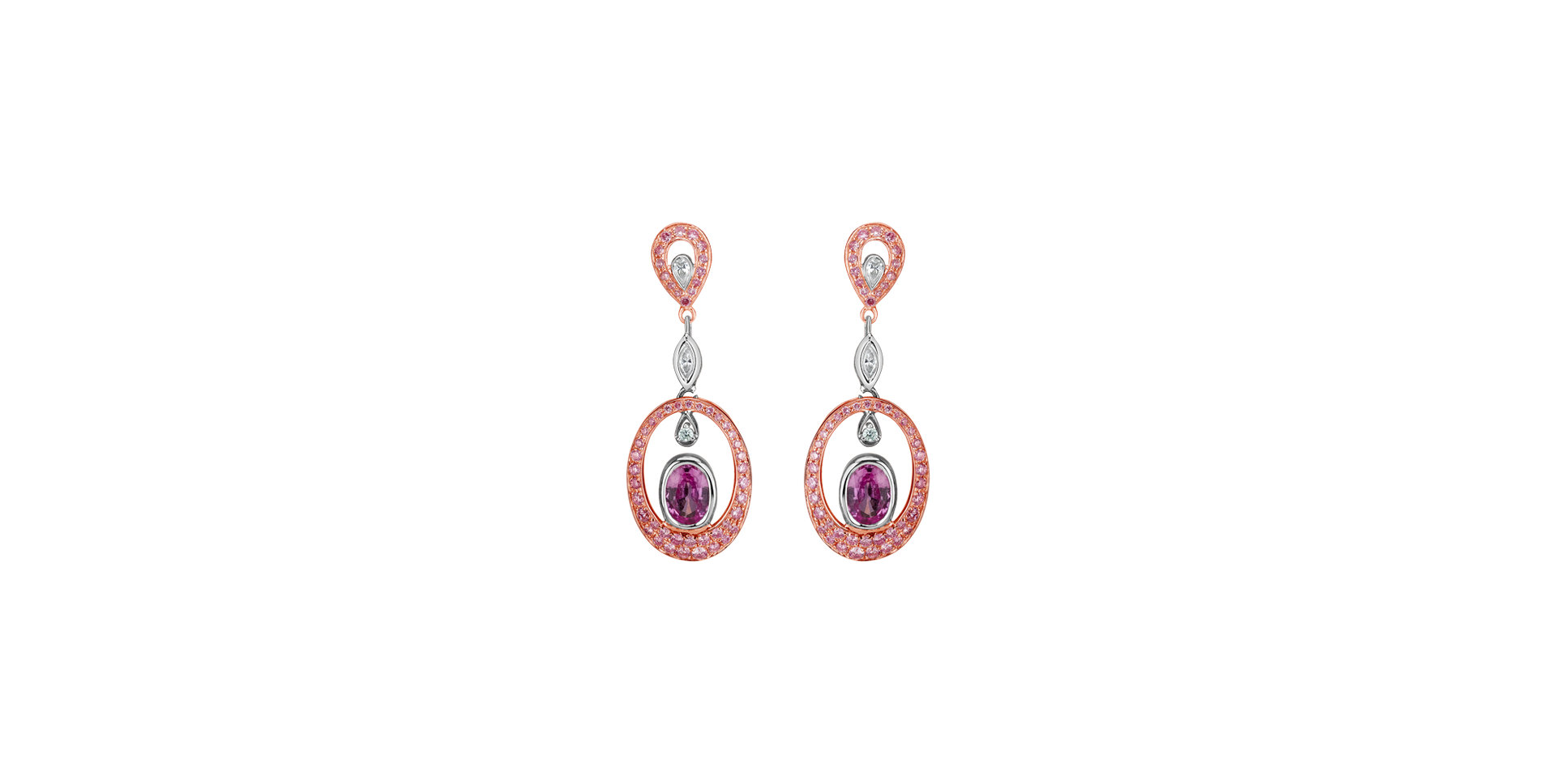 Diamond earrings with Sapphire Romantic Amorie