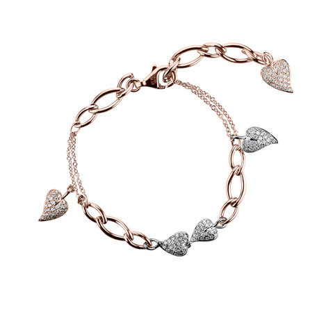 Bracelet with diamonds Falling Hearts