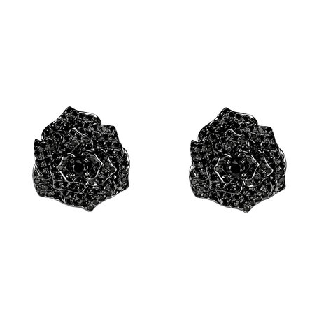 Earrings with black diamonds Witching Rose