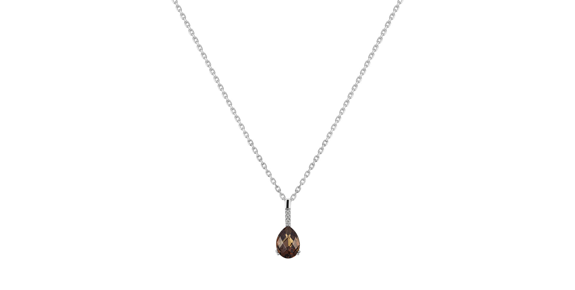 Diamond pendant with Quartz Sahannel