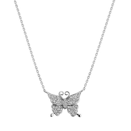 Diamond necklace Monogram Butterfly