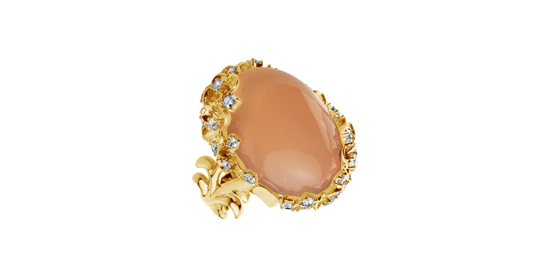 Ring with Moonstone and diamonds High Magic