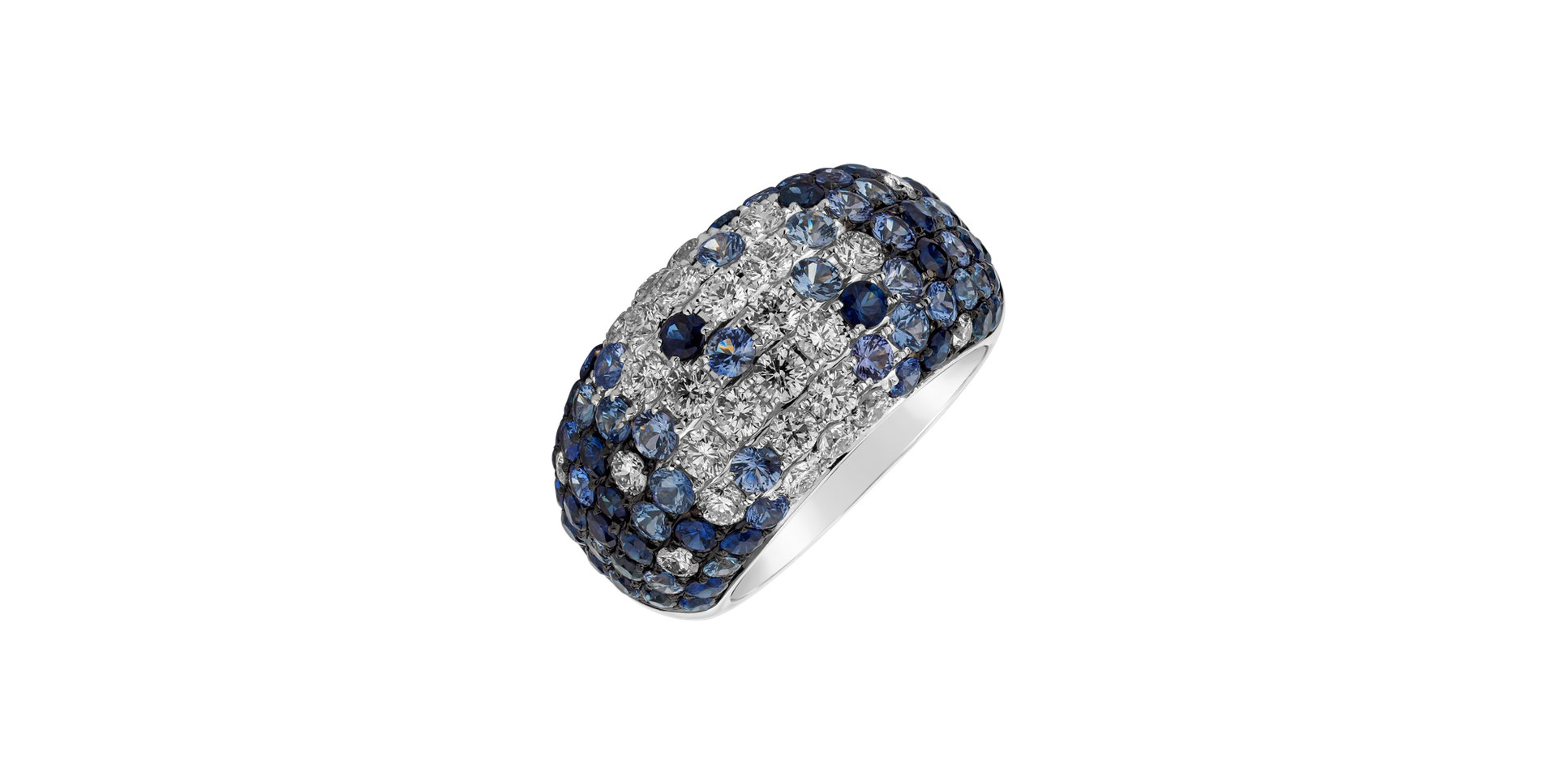 Diamond ring with Sapphire Blue Dream