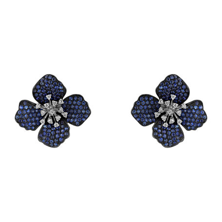 Diamond earrings with Sapphire Blue for You