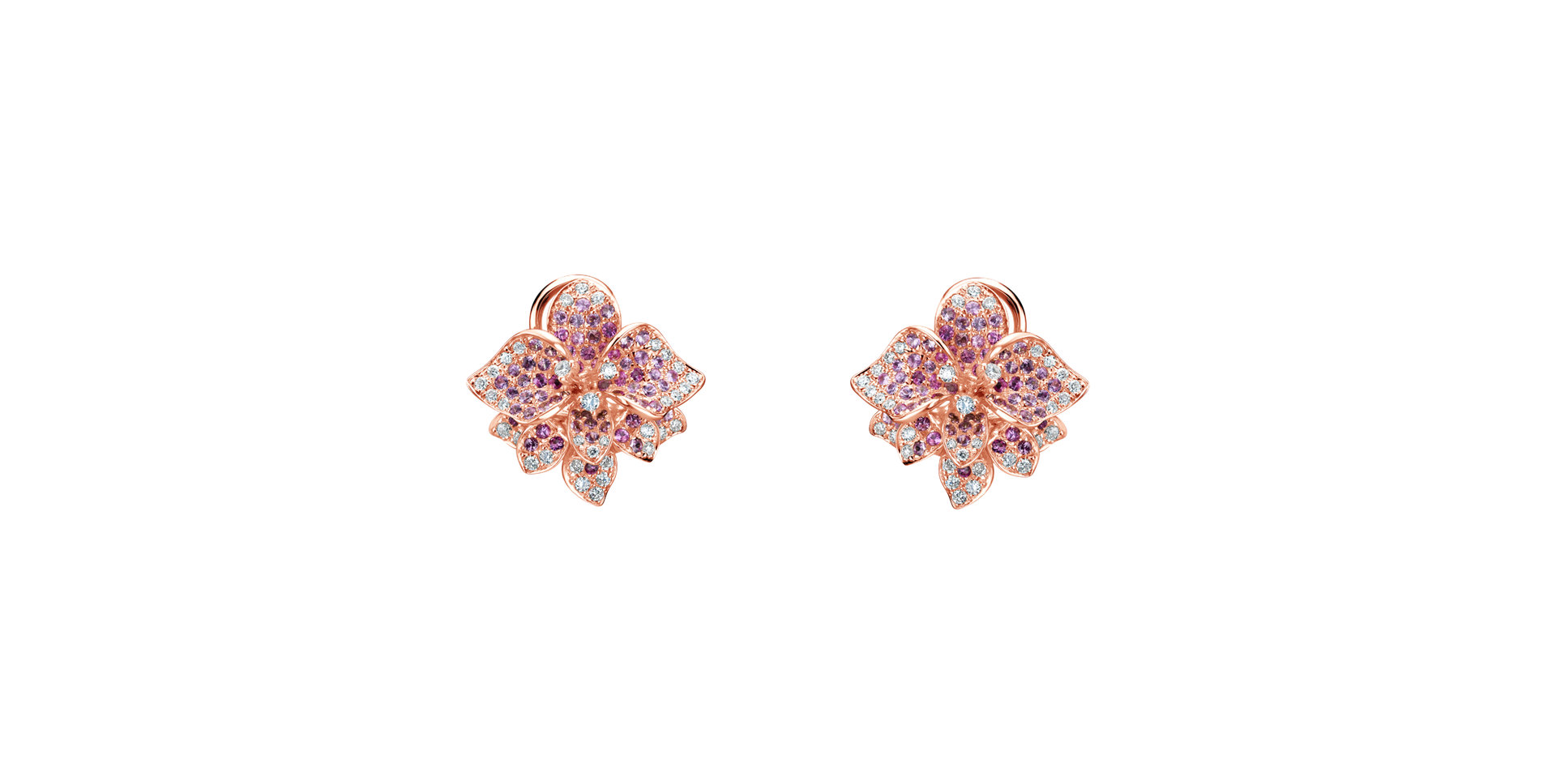 Diamond earrings with Sapphire Flowering Sapphire