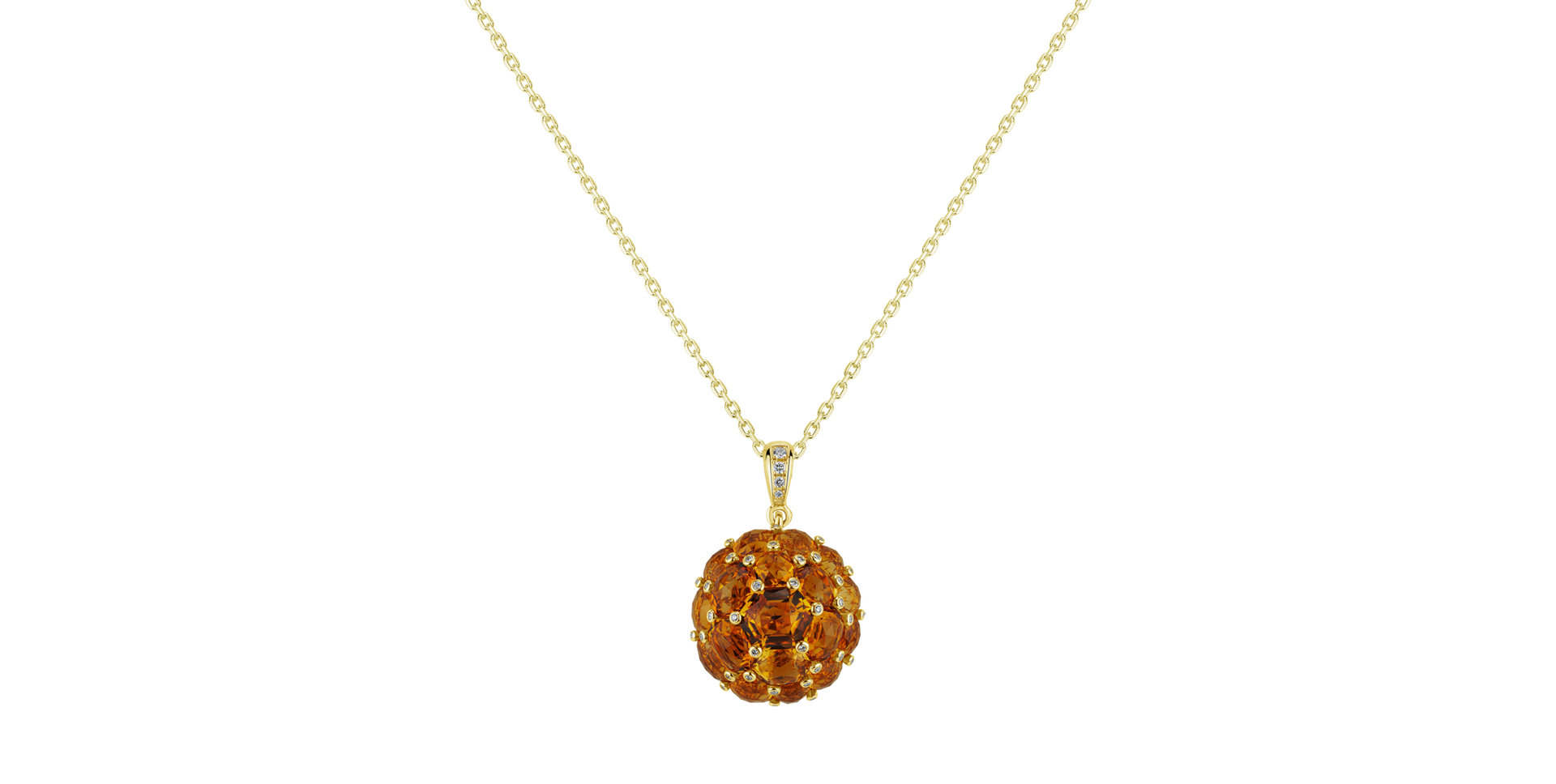 Diamond pendant with Citrine Basilia