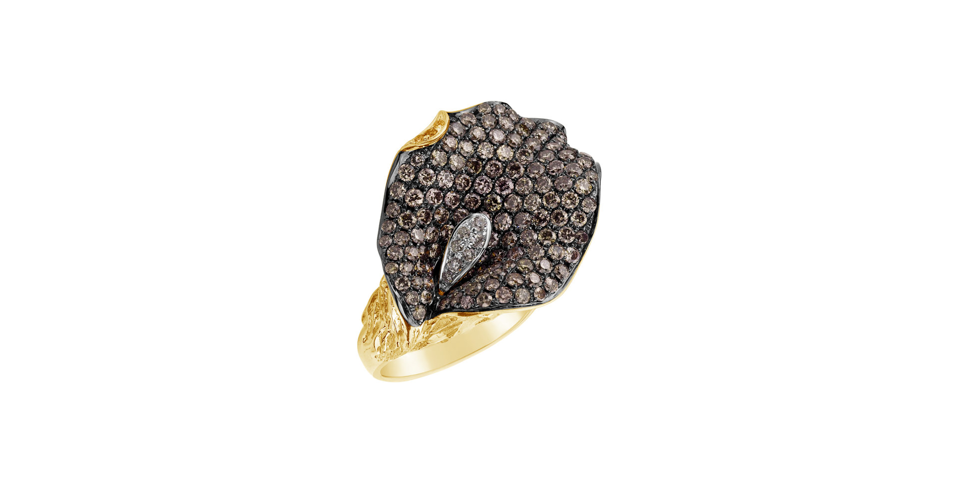 Ring with white and brown diamonds Lady Dream