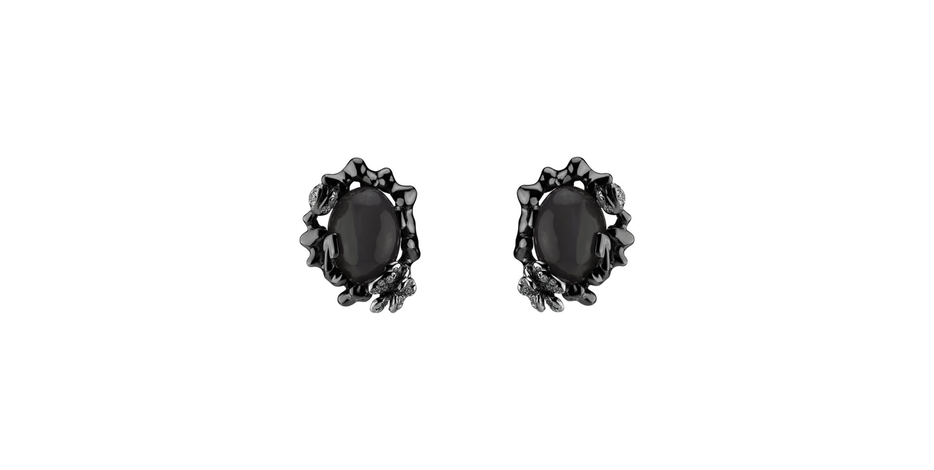 Diamond earrings with Moonstone Woolley