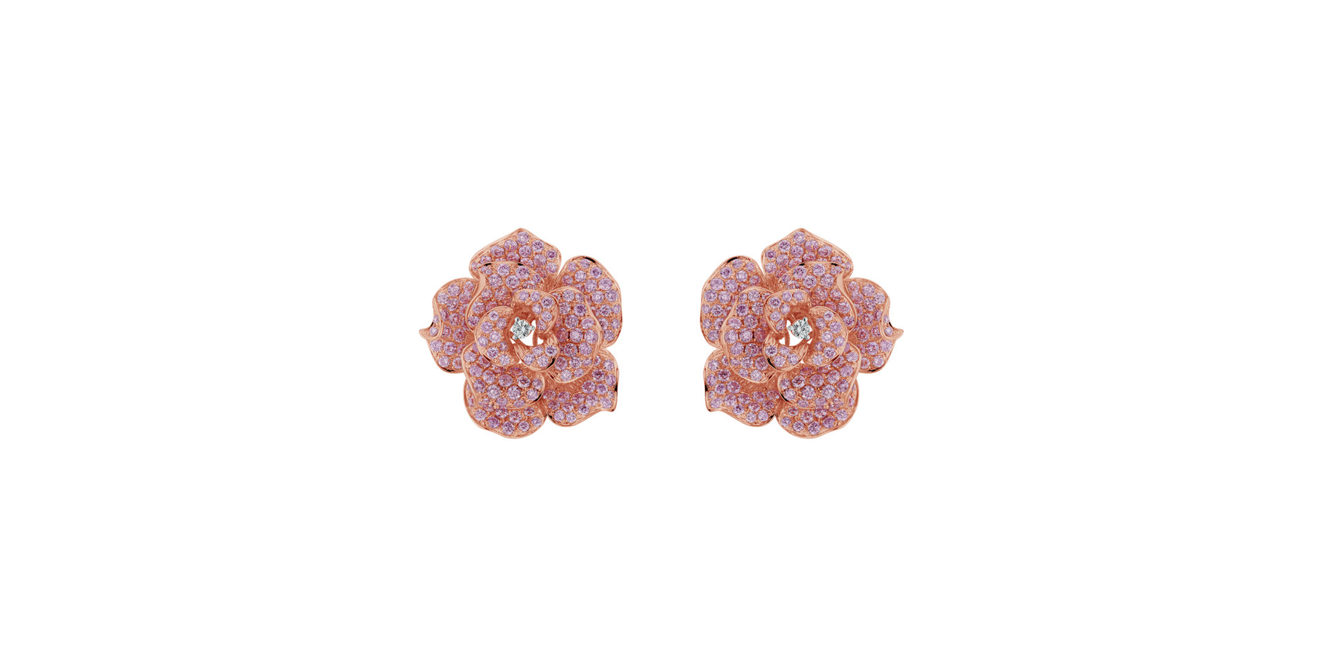 Earrings with pink diamonds Papaya Rose