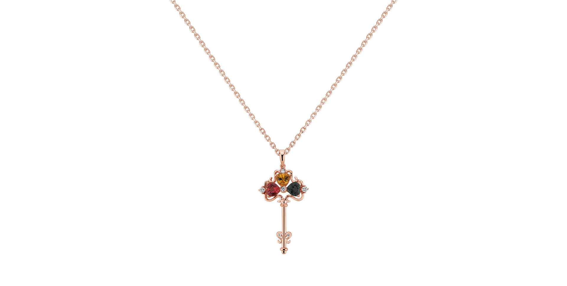 Diamond pendant with Sapphire Autumn Key