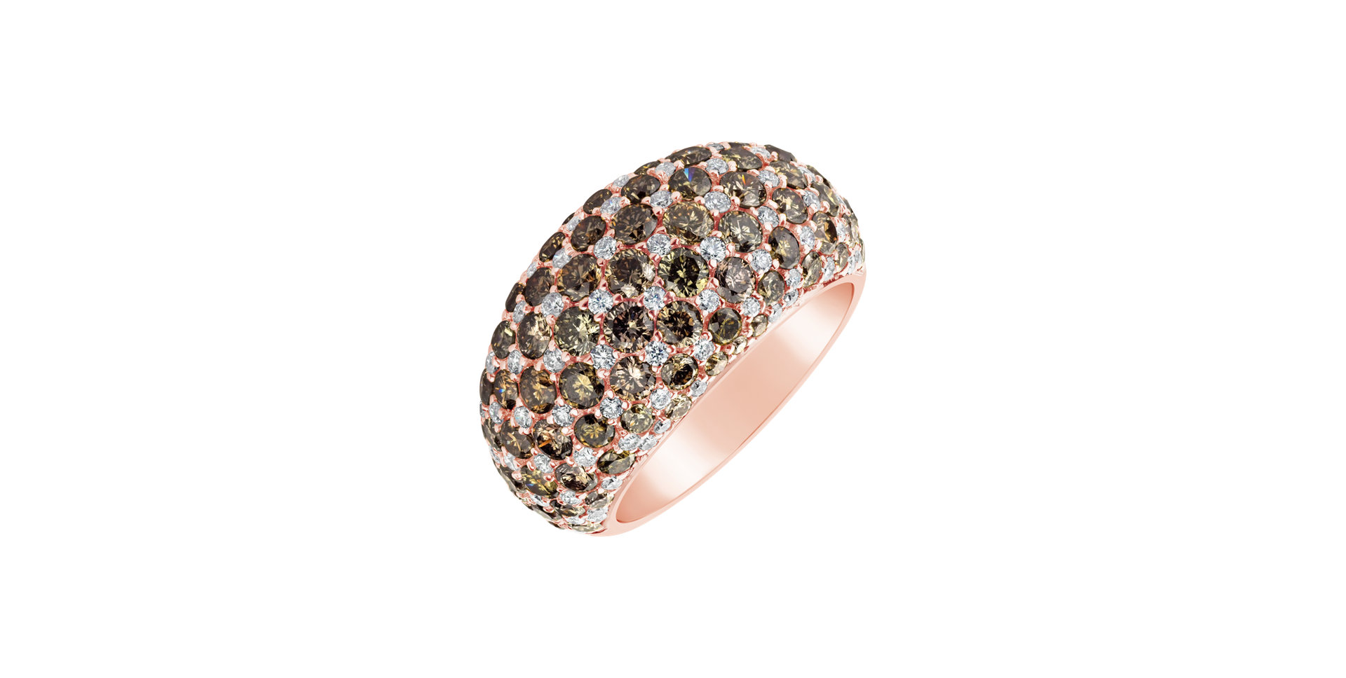 Ring with brown and white diamonds Candi