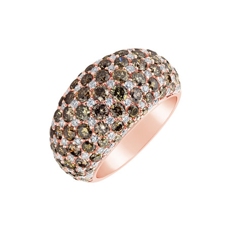 Ring with brown and white diamonds Candi