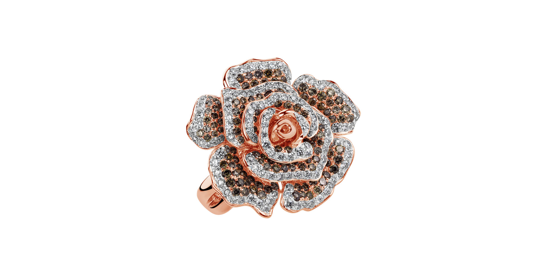 Ring with white and brown diamonds Frances
