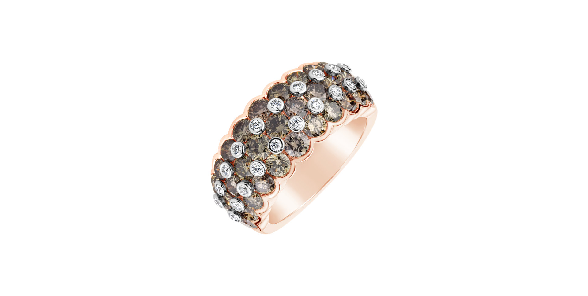 Ring with brown and white diamonds Posh Haeven