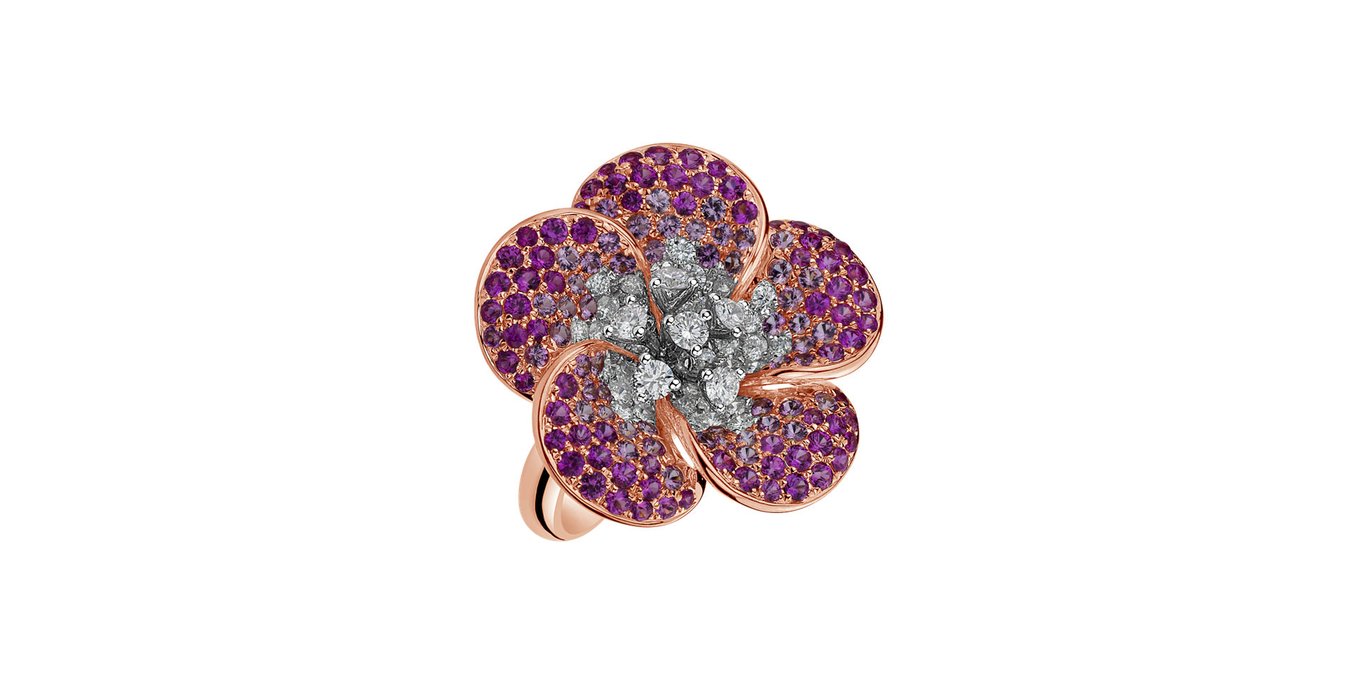 Diamond ring with Sapphire Romantic Bloom