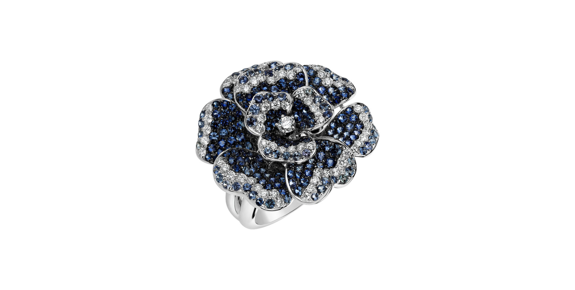 Diamond ring with Sapphire Parissienne Rose