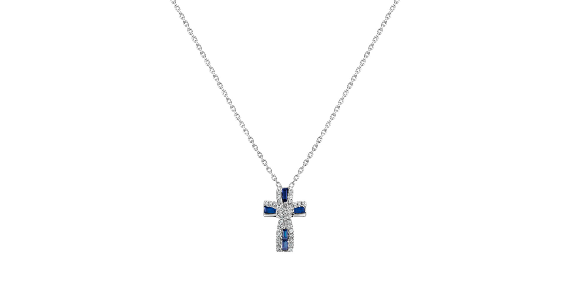 Diamond pendant with Sapphire Divine Cross