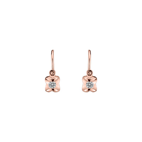 Children's diamond earrings Cute Charm