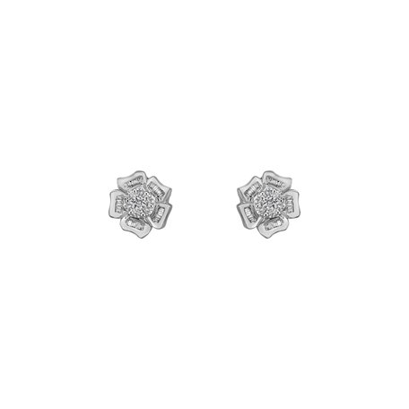 Diamond earrings Shiny Rose Flowers