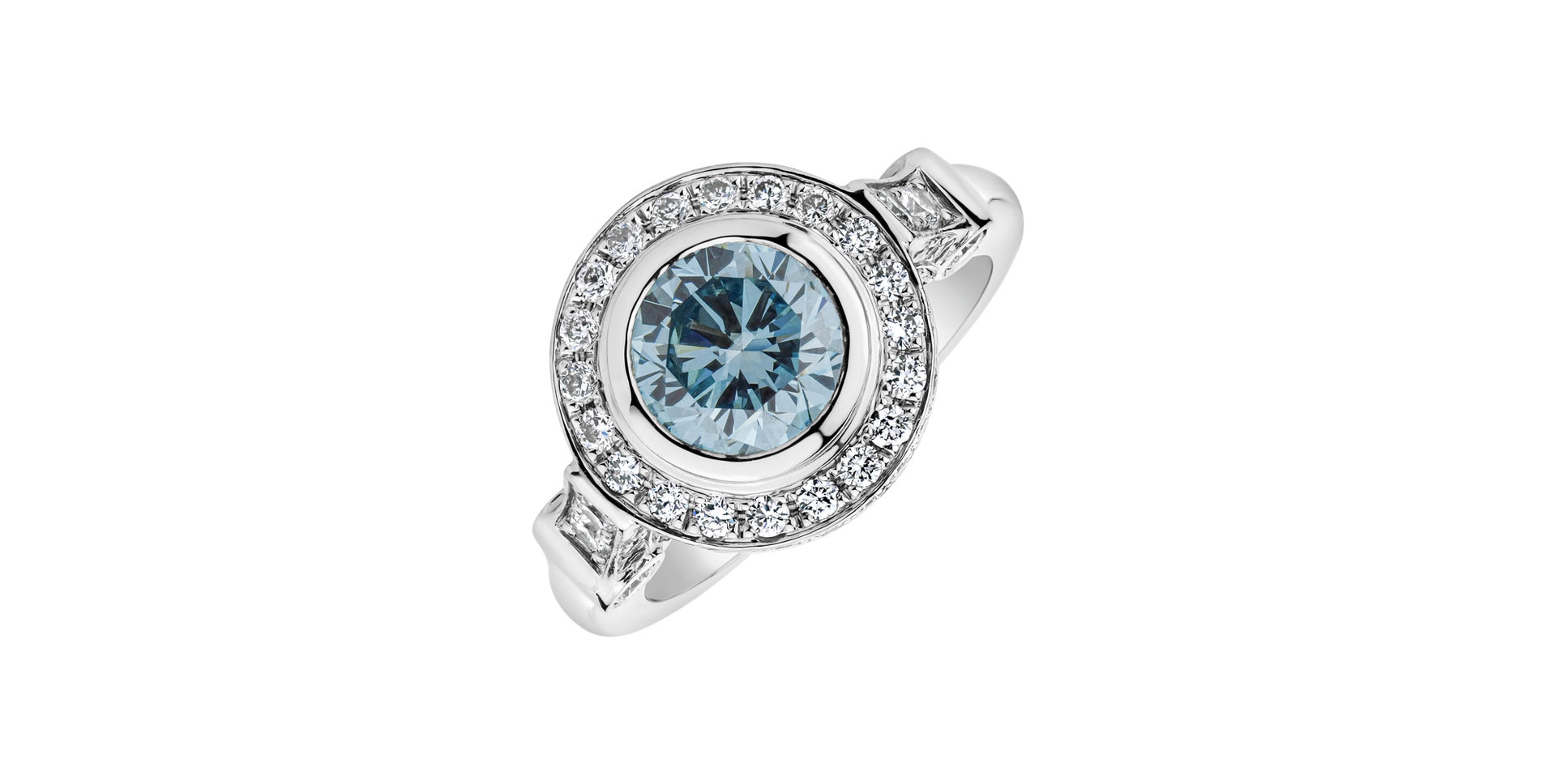 Ring with blue diamonds Fantasy Sky