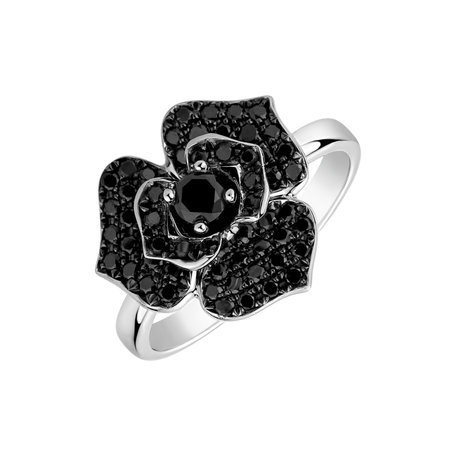 Ring with black diamonds Moonlight Orchid