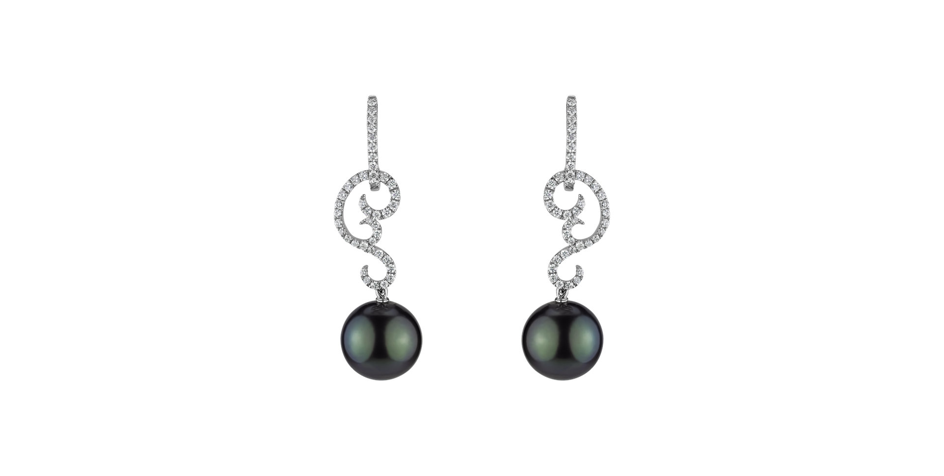 Diamond earrings with Pearl Dagon