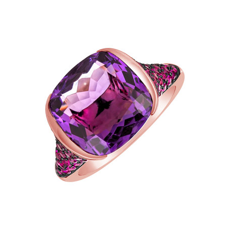 Ring with Ruby and Amethyst Mystic Queen