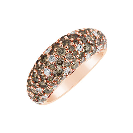 Ring with brown diamonds Adeline