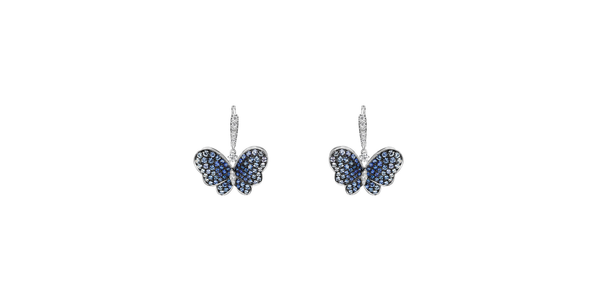 Diamond earrings and Sapphire Sapphire Butterfly