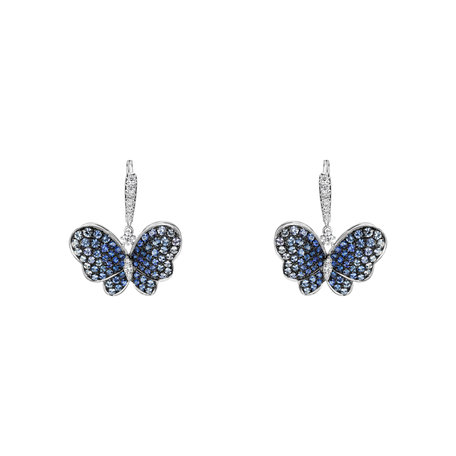 Diamond earrings and Sapphire Sapphire Butterfly
