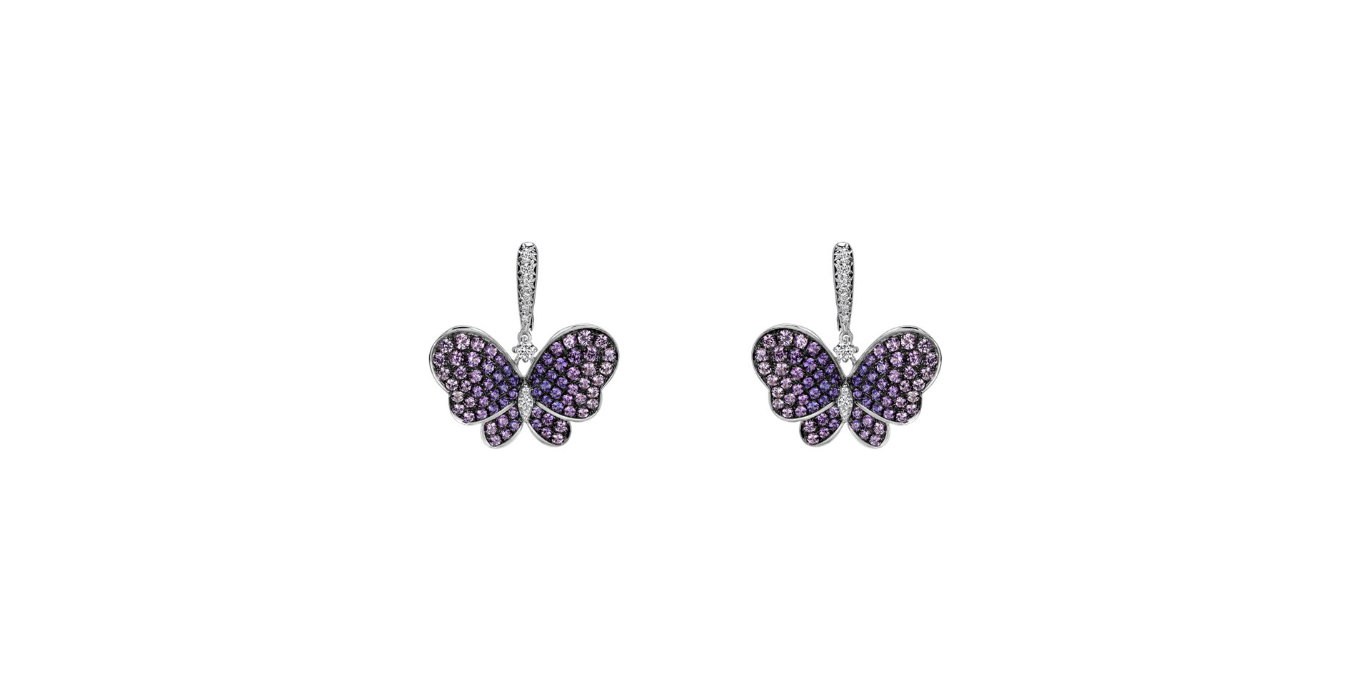 Diamond earrings with Sapphire Sapphire Butterfly