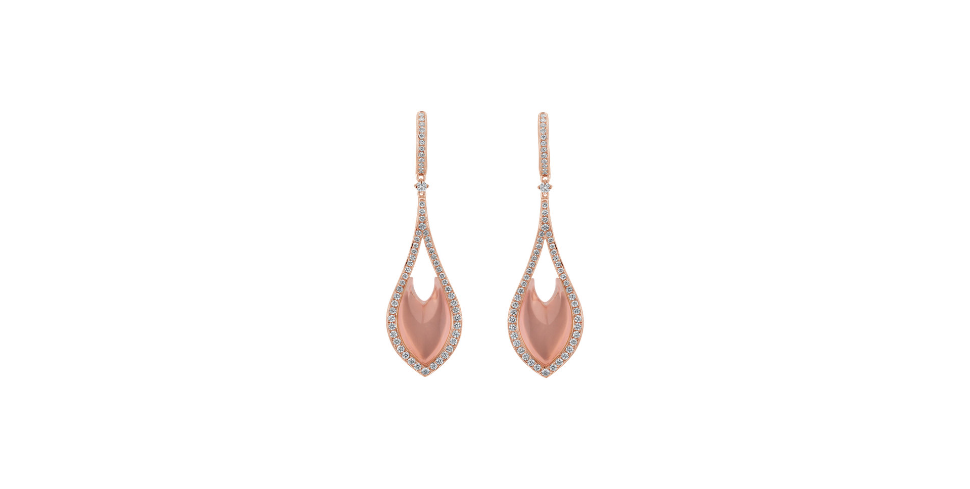 Diamond earrings with Rose Quartz Miss Poetic