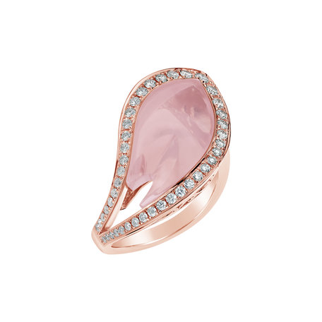Diamond ring with Rose Quartz Miss Renaissance