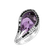 Ring with Amethyst, black and white diamonds Miss Renaissance4