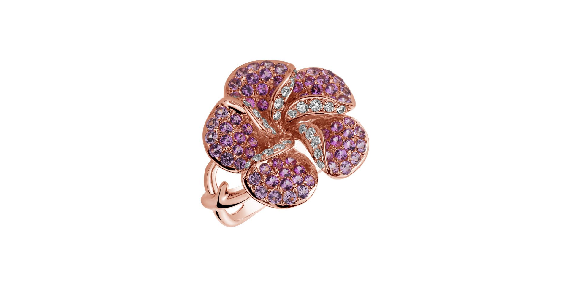 Diamond ring with Sapphire Delicious Orchid