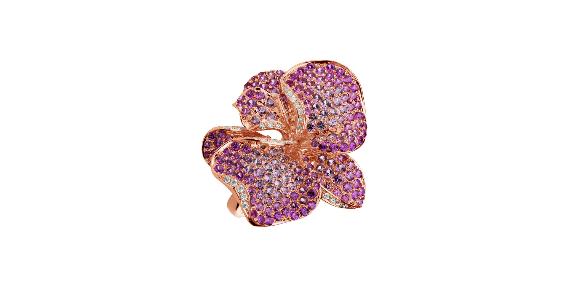 Diamond ring with Sapphire Star Orchid