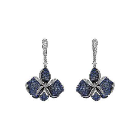 Diamond earrings and Sapphire Iris