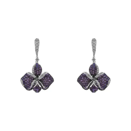 Diamond earrings and Sapphire Iris