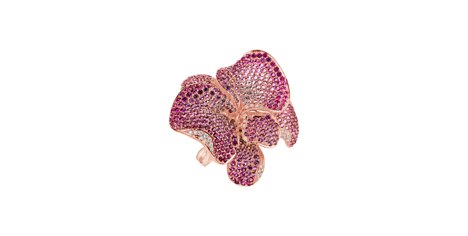 Diamond ring with Sapphire Violet Orchid