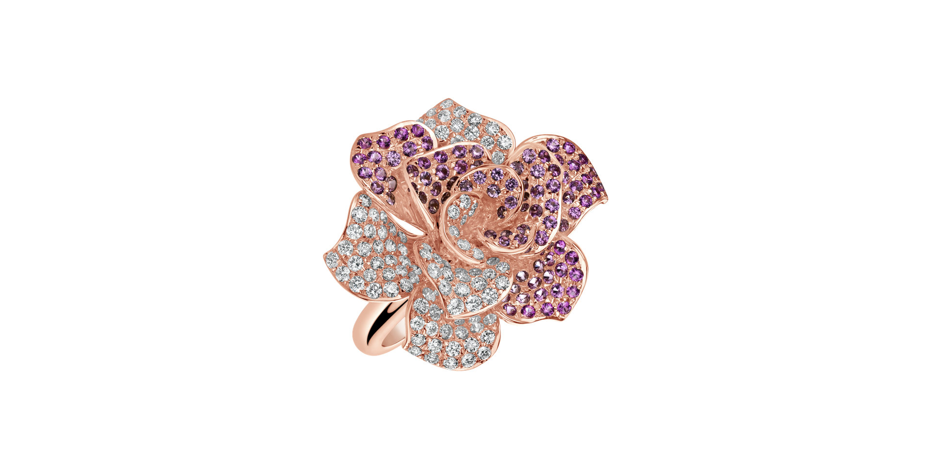 Diamond ring with Sapphire Heavenly Magnolia